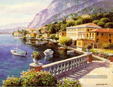 mt037 Impressionniste scène Méditerranée Peinture à l'huile